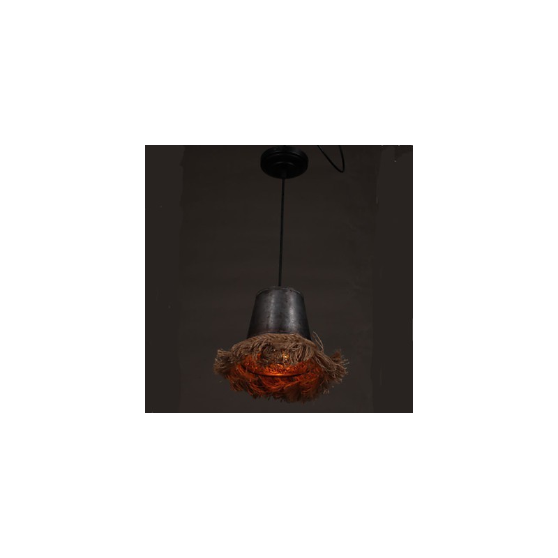 Lampada a sospensione mini in metallo marrone con corda regolabile, 2 lampadine E26/E27
