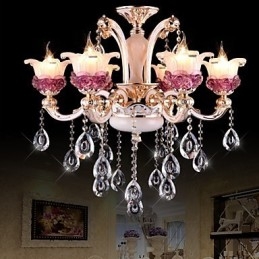 Lampadario in vetro viola stile europeo moderno semplice