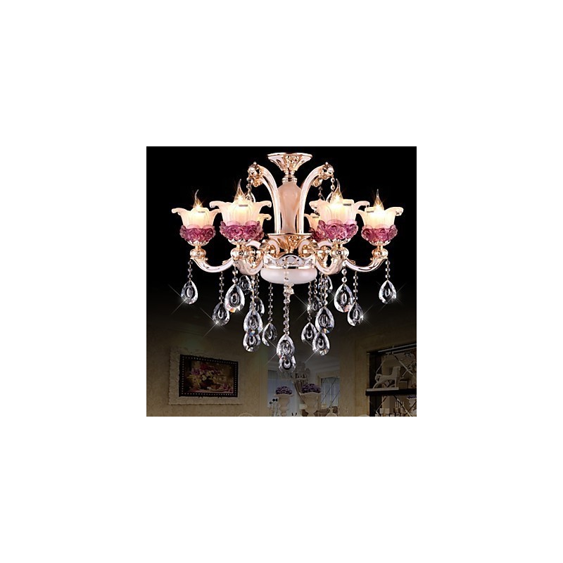 Lampadario in vetro viola stile europeo moderno semplice