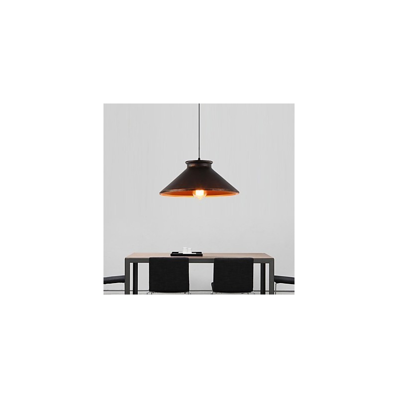 Lampada a sospensione in metallo retrò, 1 luce E26/E27, catena regolabile 100 cm