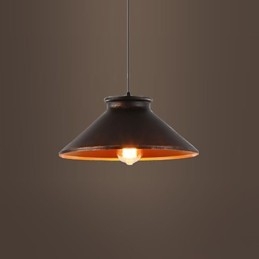 Lampada a sospensione in metallo retrò, 1 luce E26/E27, catena regolabile 100 cm