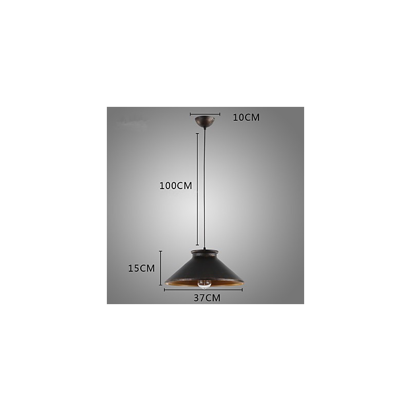 Lampada a sospensione in metallo retrò, 1 luce E26/E27, catena regolabile 100 cm