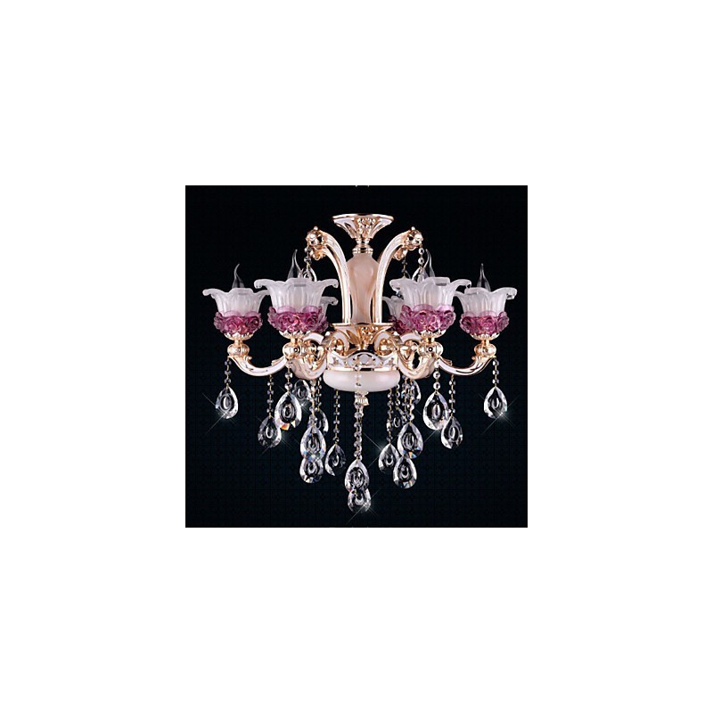 Lampadario in vetro viola stile europeo moderno semplice