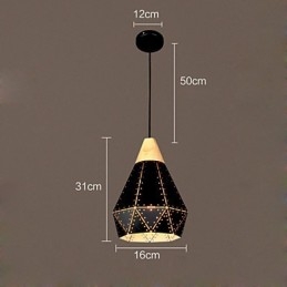 Lampada a sospensione retrò in metallo, regolabile, 1 luce, E26/E27