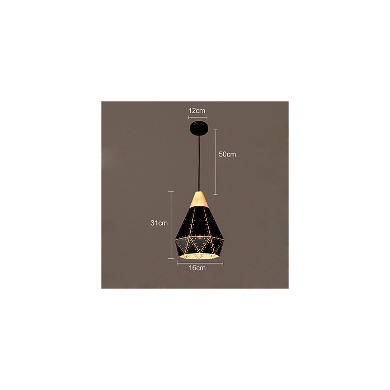 Lampada a sospensione retrò in metallo, regolabile, 1 luce, E26/E27