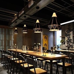 Lampada a sospensione retrò in metallo, regolabile, 1 luce, E26/E27