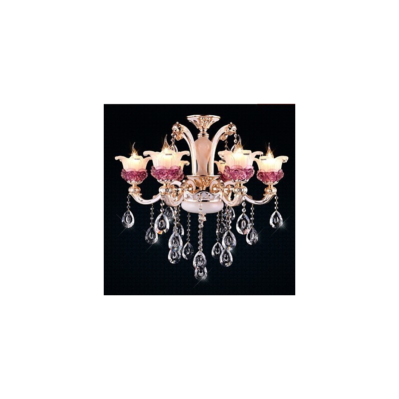 Lampadario in vetro viola stile europeo moderno semplice
