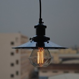 Lampada a sospensione mini country in metallo cromato, 1 luce E26/E27