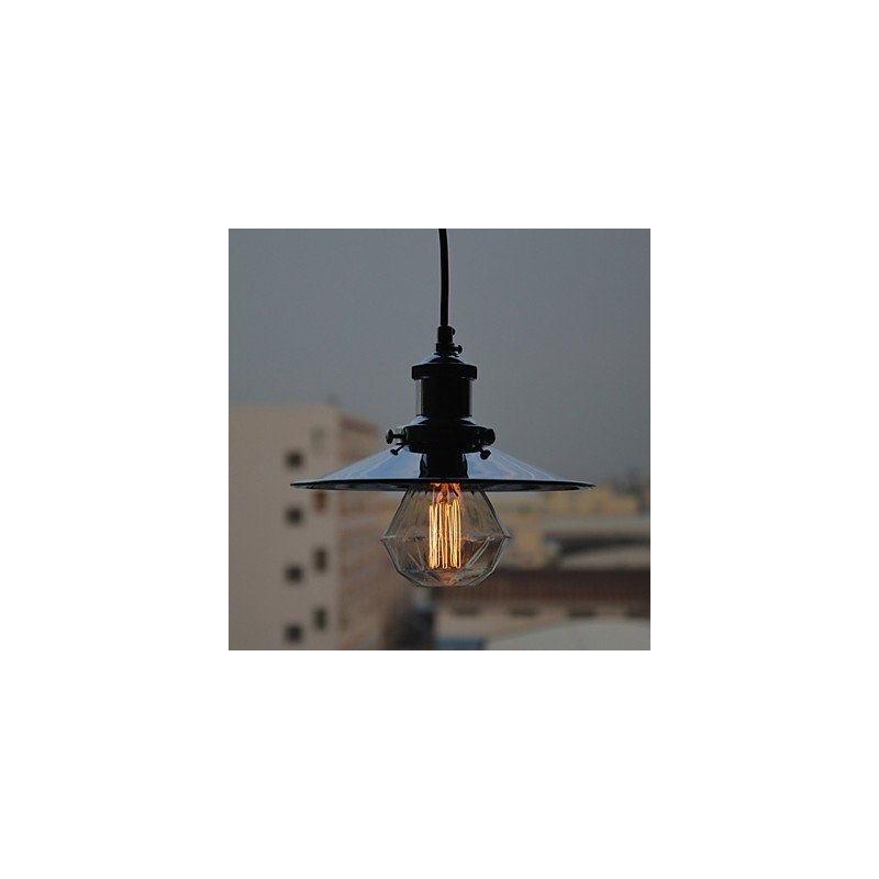 Lampada a sospensione mini country in metallo cromato, 1 luce E26/E27
