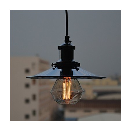 Lampada a sospensione mini country in metallo cromato, 1 luce E26/E27