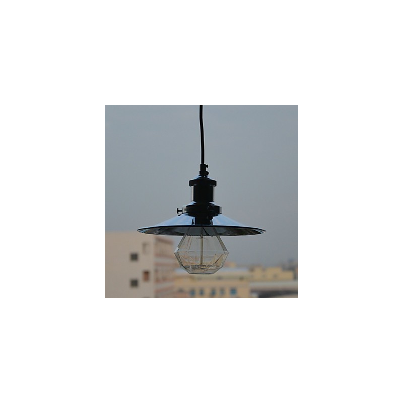 Lampada a sospensione mini country in metallo cromato, 1 luce E26/E27