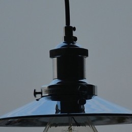 Lampada a sospensione mini country in metallo cromato, 1 luce E26/E27