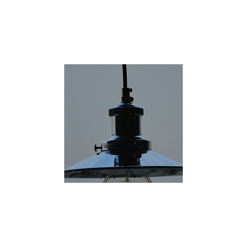 Lampada a sospensione mini country in metallo cromato, 1 luce E26/E27