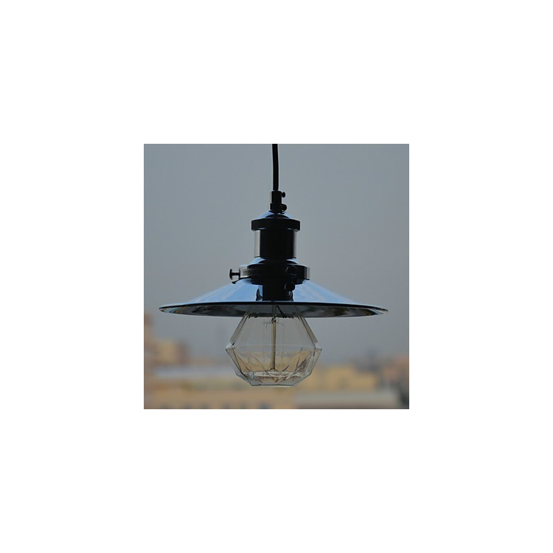 Lampada a sospensione mini country in metallo cromato, 1 luce E26/E27