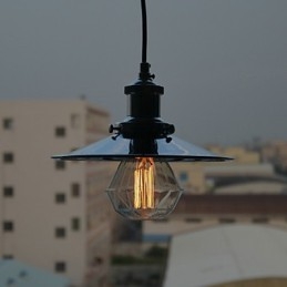 Lampada a sospensione mini country in metallo cromato, 1 luce E26/E27