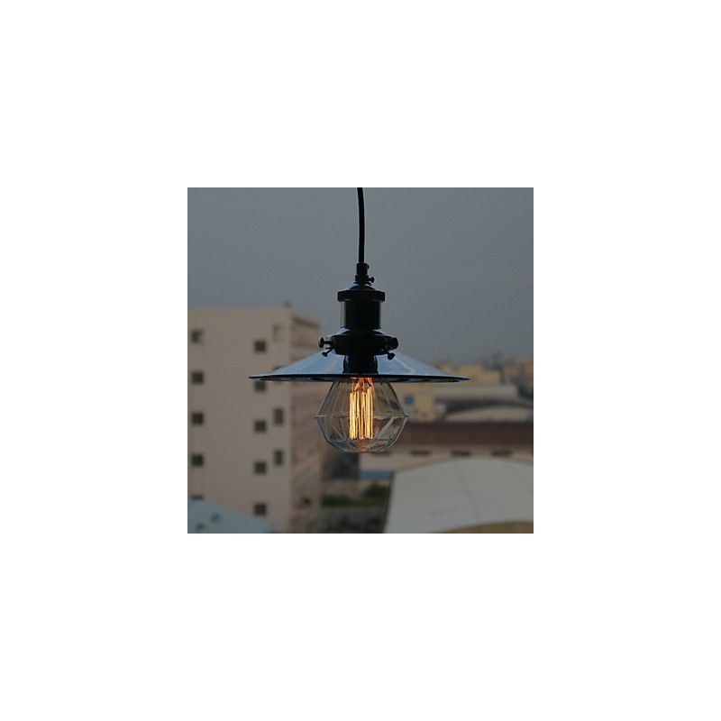 Lampada a sospensione mini country in metallo cromato, 1 luce E26/E27