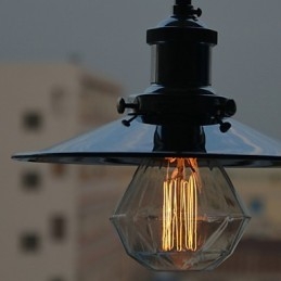 Lampada a sospensione mini country in metallo cromato, 1 luce E26/E27