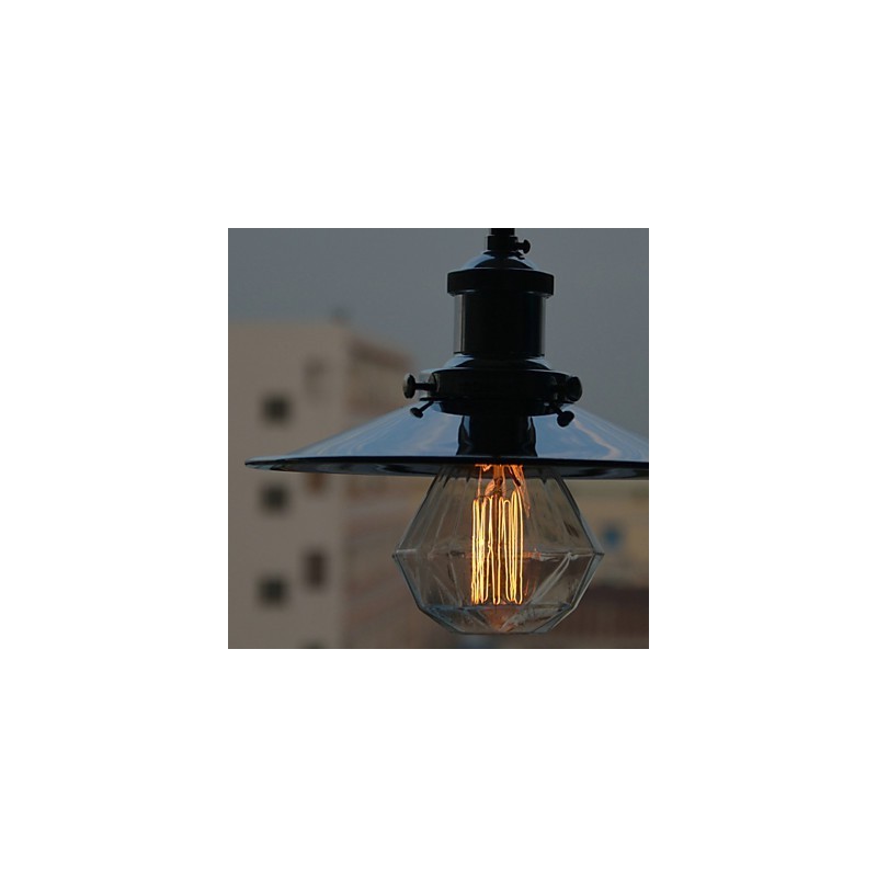 Lampada a sospensione mini country in metallo cromato, 1 luce E26/E27
