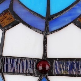 Lampadario a sospensione in vetro colorato stile rustico europeo, 2 lampadine