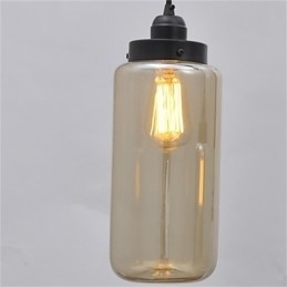 Lampada a sospensione singola in vetro minimalista retrò americano