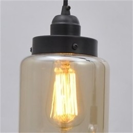 Lampada a sospensione singola in vetro minimalista retrò americano