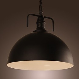 Lampada a sospensione mini ciotola retrò classica tradizionale nera in metallo