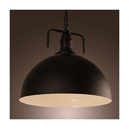 Lampada a sospensione mini ciotola retrò classica tradizionale nera in metallo