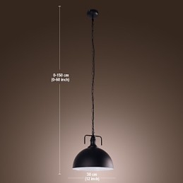 Lampada a sospensione mini ciotola retrò classica tradizionale nera in metallo