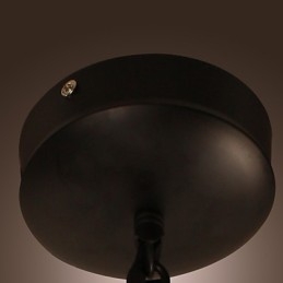 Lampada a sospensione mini ciotola retrò classica tradizionale nera in metallo