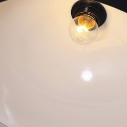 Lampada a sospensione mini ciotola retrò classica tradizionale nera in metallo