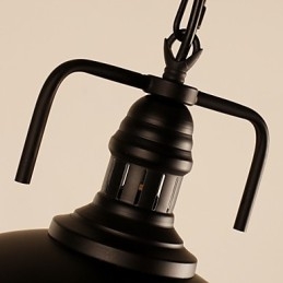 Lampada a sospensione mini ciotola retrò classica tradizionale nera in metallo