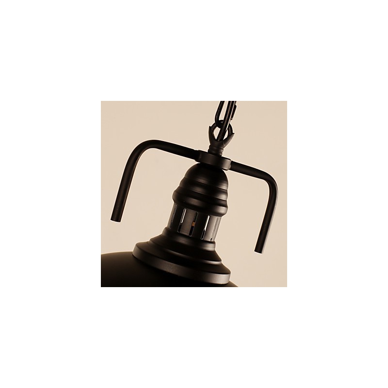 Lampada a sospensione mini ciotola retrò classica tradizionale nera in metallo