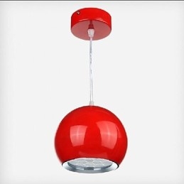 Lampada a sospensione LED moderna in metallo con globo dipinto