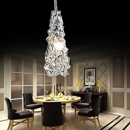 Lampadario a sospensione classico in vetro trasparente 1 luce G4