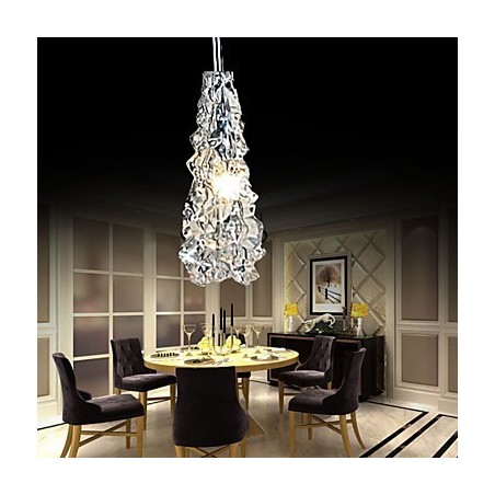 Lampadario a sospensione classico in vetro trasparente 1 luce G4