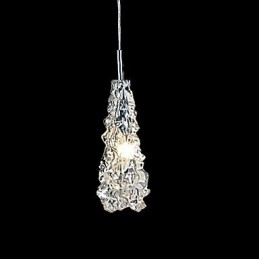 Lampadario a sospensione classico in vetro trasparente 1 luce G4