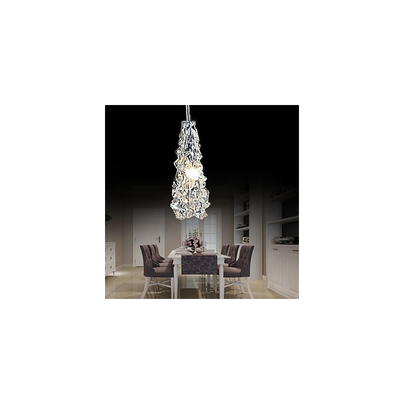 Lampadario a sospensione classico in vetro trasparente 1 luce G4