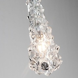 Lampadario a sospensione classico in vetro trasparente 1 luce G4