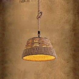 Lampadario a sospensione industriale nordico in corda di canapa