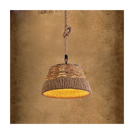 Lampadario a sospensione industriale nordico in corda di canapa