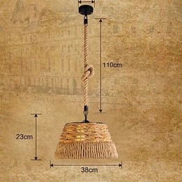 Lampadario a sospensione industriale nordico in corda di canapa