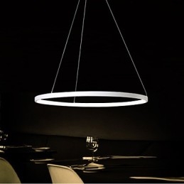 Lampada a sospensione LED moderna ad anello bianca