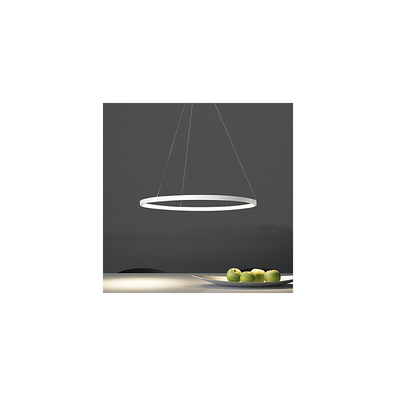 Lampada a sospensione LED moderna ad anello bianca