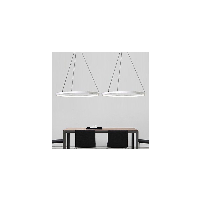 Lampada a sospensione LED moderna ad anello bianca