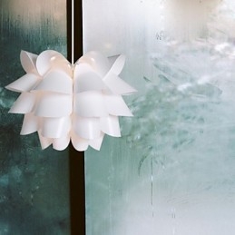 Lampada a sospensione a goccia con loto bianco, moderna nordica