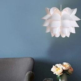 Lampada a sospensione a goccia con loto bianco, moderna nordica