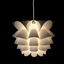 Lampada a sospensione a goccia con loto bianco, moderna nordica
