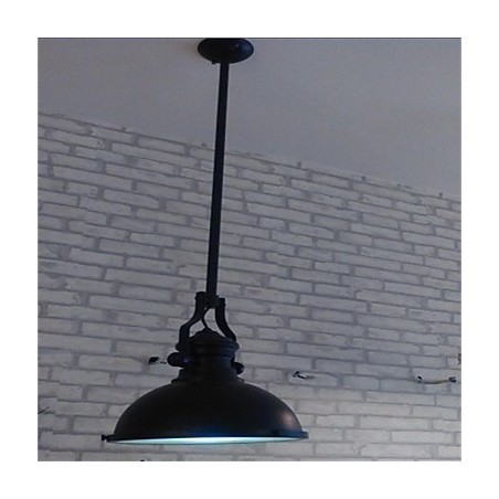 Lampadario a sospensione in ferro battuto nero industriale a singolo punto luce