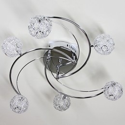 Plafoniera a filo moderna in cristallo galvanizzato 8 lampadine G4
