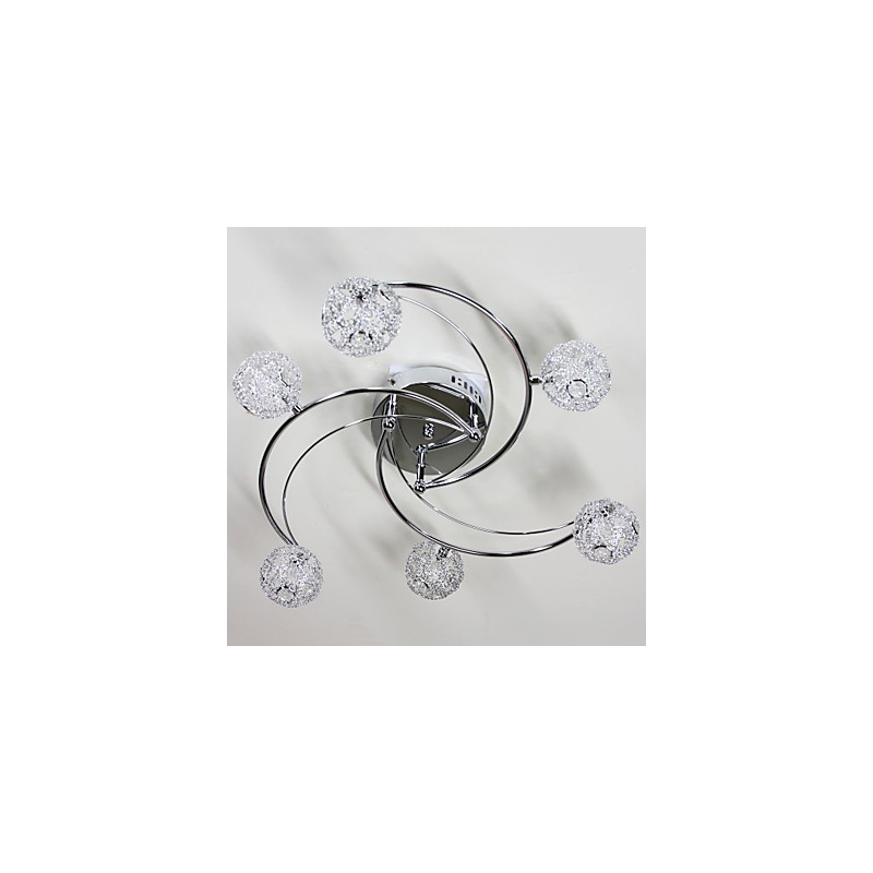 Plafoniera a filo moderna in cristallo galvanizzato 8 lampadine G4